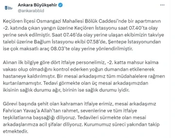 Ankara’da çıkan yangında 1 itfaiye eri şehit oldu
