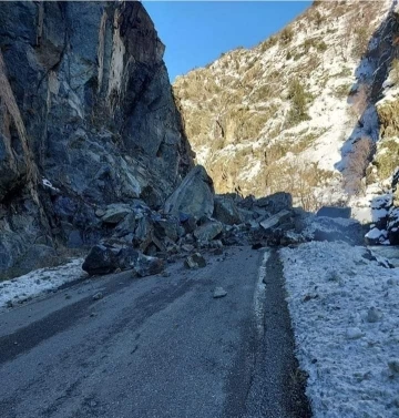 Artvin’de heyelan nedeniyle Artvin-Şavşat karayolu ulaşıma kapandı
