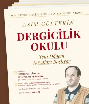 Asım Gültekin Dergicilik Okulu başlıyor
