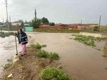 Aşırı yağış köyde su baskınına neden oldu
