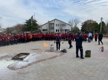 Atatürk Ortaokulunda Yangın Tatbikatı Gerçekleştirildi