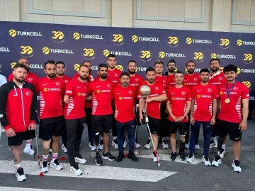 Avrupa şampiyonu Ampute Milli Futbol Takımı, yurda döndü
