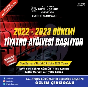 Aydın Büyükşehir Belediyesi’nin Tiyatro Atölyeleri başlıyor
