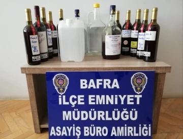 Bafra’da kaçak alkol ele geçirildi
