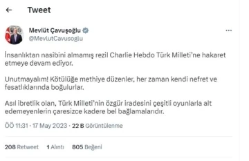 Bakan Çavuşoğlu'ndan Charlie Hebdo'ya tepki