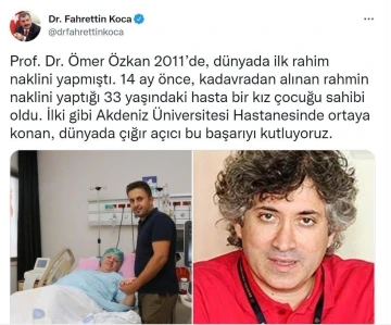 Bakan Koca’dan Prof. Dr. Ömer Özkan’a övgü
