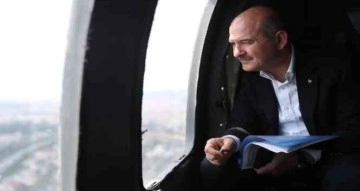 Bakan Soylu, 43 ilin geçiş güzergahında helikopterle trafik denetimi yaptı