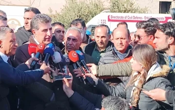Barzani, depremin vurduğu İslahiye’de: &quot;Türkiye güçlü yönetimiyle bu acıları geride bırakacaktır&quot;
