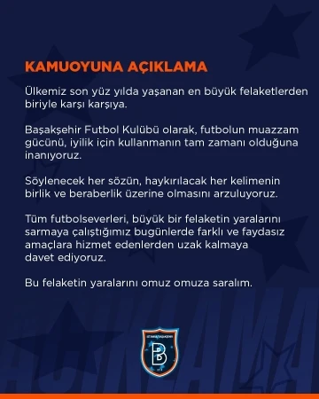 Başakşehir’den açıklama
