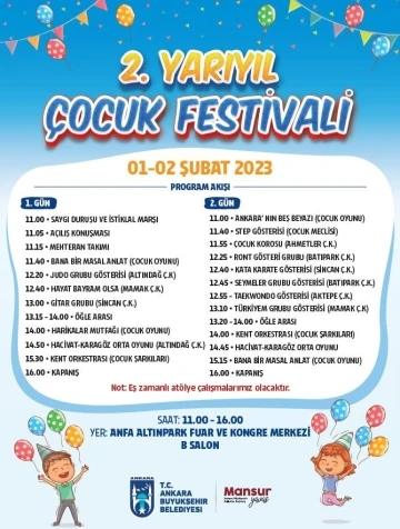 Başkent’te Yarıyıl Çocuk Festivali başlıyor
