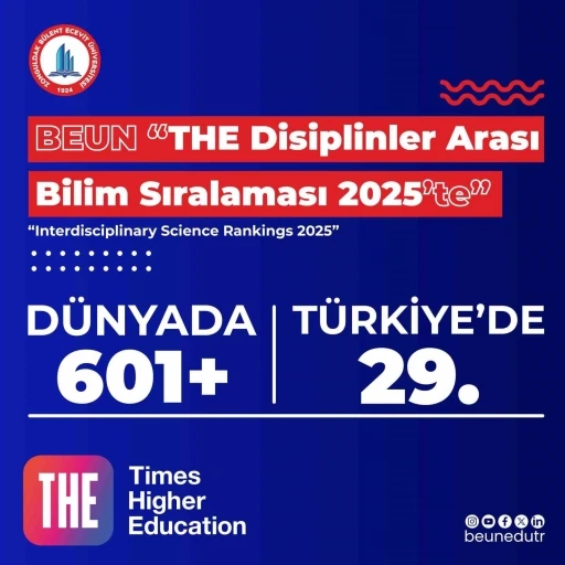 BEUN, THE 2025 yılı disiplinler arası bilim sıralamasında dünyanın eni iyi üniversiteleri arasında yer aldı
