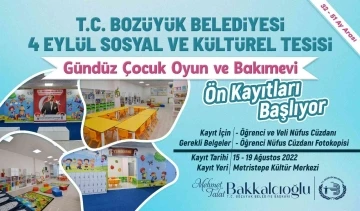 Bozüyük Belediyesi Gündüz Çocuk Oyun ve Bakımevi’nin ön kayıtları başlıyor
