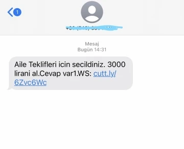 Bu mesaja dikkat; SMS ile linke yönlendiriyorlar
