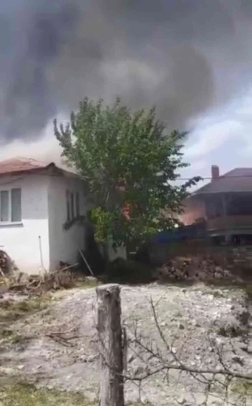 Bursa’da çıkan yangında iki ev ve bir traktör küle döndü
