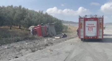 Bursa’da çimento yüklü kamyon devrildi : 1 ölü
