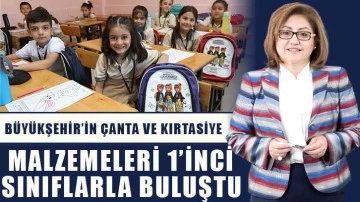 Büyükşehir’in çanta ve kırtasiye malzemeleri 1’inci sınıflarla buluştu