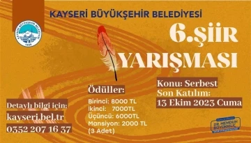 Büyükşehir, Şiir Yarışmasının 6’ncısı ile şiir severleri buluşturuyor
