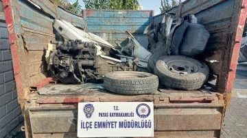 Çalınan otomobilden geriye parçaları kaldı
