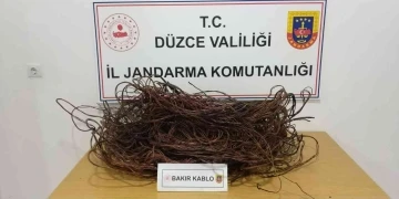 Çalıntı kabloları yakarken yakalandı
