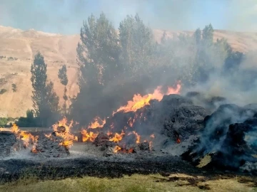 Çatak’ta tonlarca saman ve ot yandı
