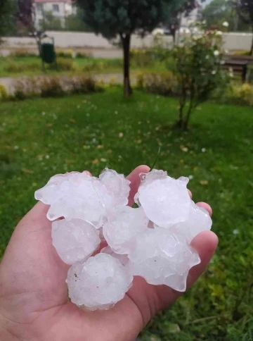 Ceviz büyüklüğünde yağan dolu hayatı olumsuz etkiledi
