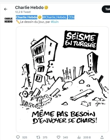 Charlie Hebdo, depremle alay etti
