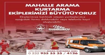 Çiğli Belediyesi Mahalle Arama Kurtarma ekibi yeni gönüllüler arıyor