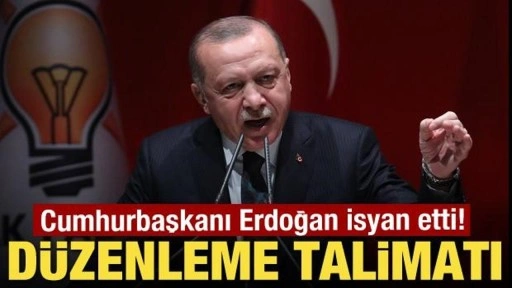 Cumhurbaşkanı Erdoğan isyan etti! Düzenleme talimatı