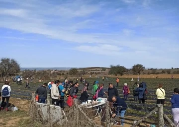 Doğa yürüyüşü etkinliğinde sağlıklı bir gün geçirirken çilek toplama fırsatı da buldular
