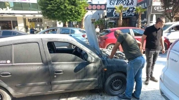 Düzce’de seyir halindeki araçta yangın
