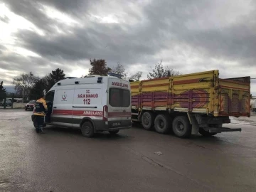 Edirne’de kamyonet sürücüsü kamyona çarptı: 1 yaralı
