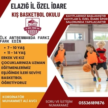 Elazığ İl Özel İdare SK, spor okulu eğitimlerine başlıyor
