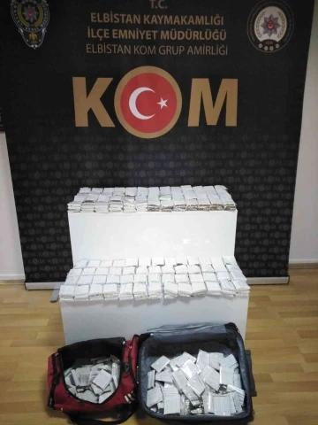 Elbistan’da 500 paket doldurulmuş makaron ele geçirildi
