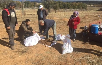 Emet’te toprak analizi numune alım çalışması
