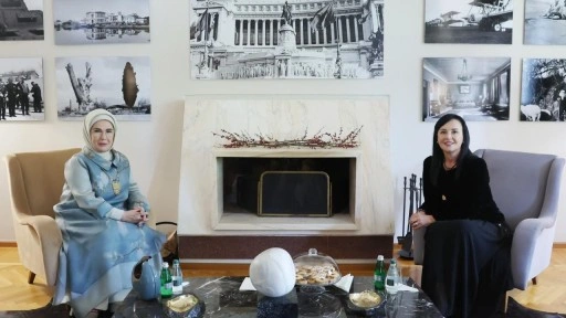 Emine Erdoğan, Arnavutluk Başbakanı Edi Rama'nın eşi Linda Rama ile görüştü