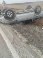 Eskişehir'de Direksiyon Hakimiyeti Kaybeden Araç Ters Döndü, 1 Kişi Yaralandı