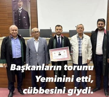 Gaziantepli Efsane başkanların torunu Avukatlık cübbesini giydi 