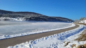 Göletlerin yüzeyleri dondu, ağaçlar buz tuttu
