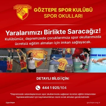 Göztepe’den depremzede çocuklara ücretsiz eğitim
