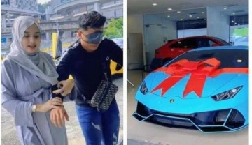 Hamile kadın eşine Lamborghini hediye etti