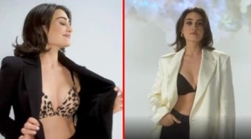 İç çamaşırı reklamında oynayan Esra Bilgiç'in ceket giymesi tartışma konusu oldu