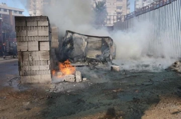 İnşaatta işçilerin kullandığı baraka yandı