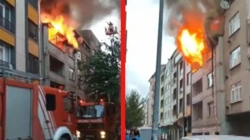 İstanbul güne alevlerle uyandı. Daha önce boşaltıldığı öğrenilen 3 katlı bina alev alev yandı