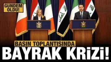 İtalya Başbakanı Meloni'den Bağdat&rsquo;a ziyaret: Bayrak krizi dalga konusu oldu