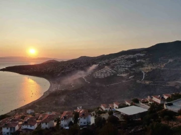 İzmir’deki orman yangını havadan görüntülendi
