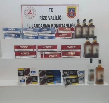 Jandarmadan kaçak içki ve sigara operasyonu: 3 gözaltı
