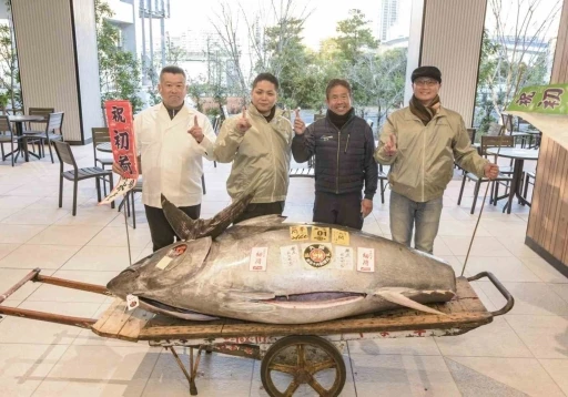 Japonya’daki yeni yıl mezatı: 276 kiloluk mavi yüzgeçli orkinos 1,3 milyon dolara satıldı
