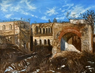 Karabağ’da yıkılan kültürel miraslar resmedildi
