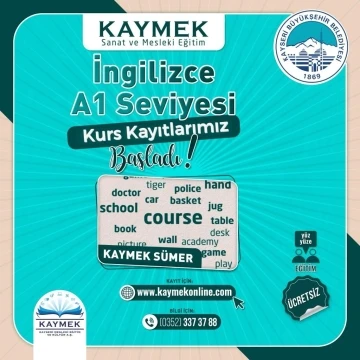 KAYMEK, İngilizce A1 seviyesi 2. Grup kurs kayıtlarını başlattı
