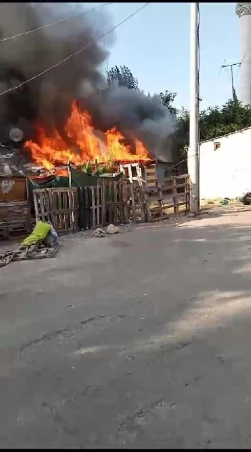 Kepez'de 2 gecekondu yandı